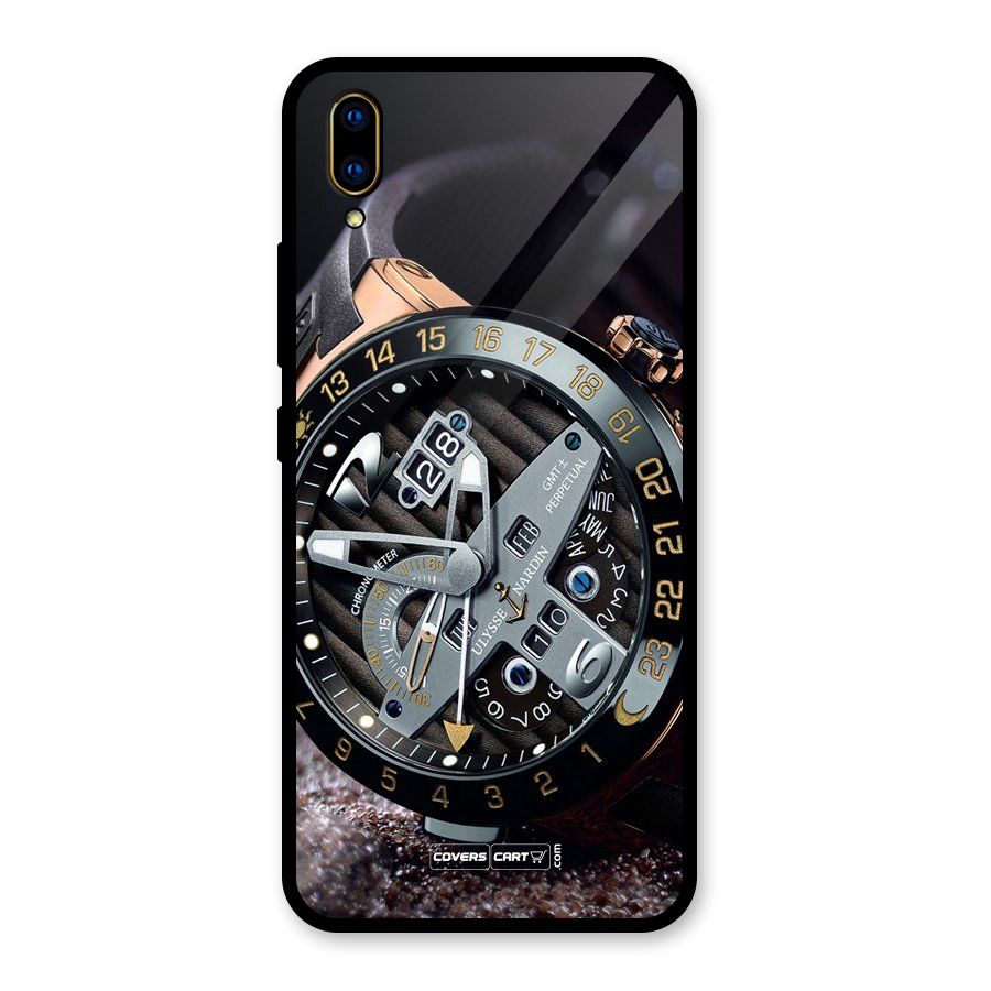 Designer Stylish Watch Glass Back Case for Vivo V11 Pro