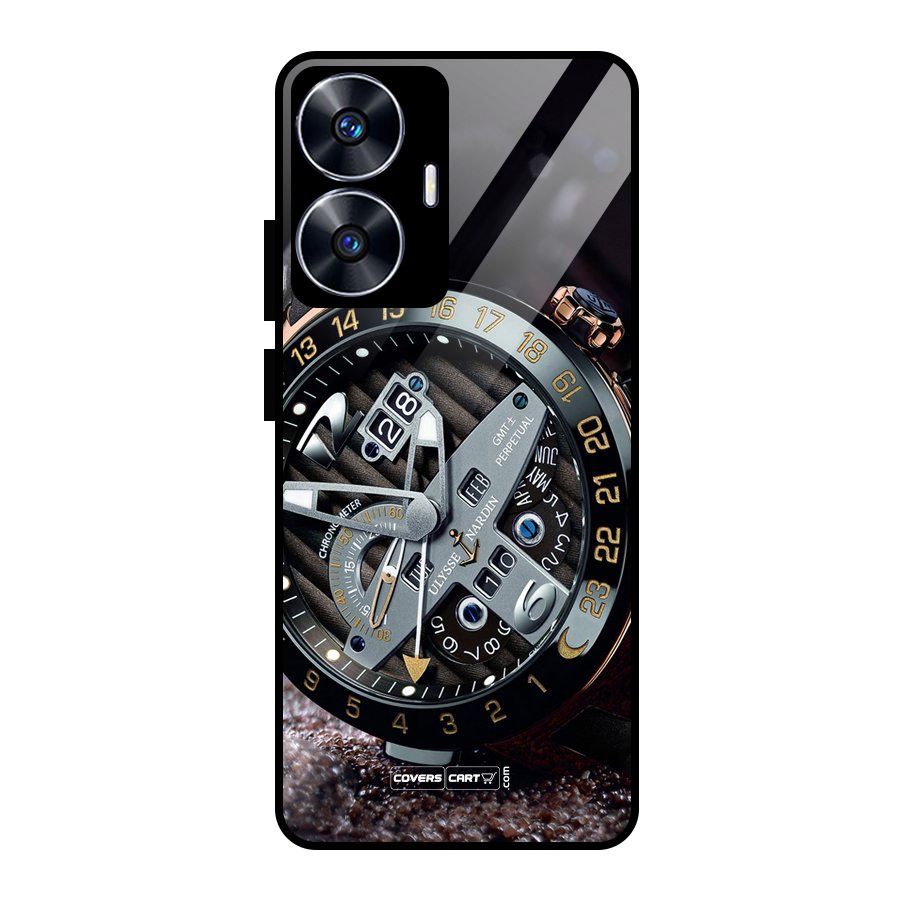 Designer Stylish Watch Glass Back Case for realme C55
