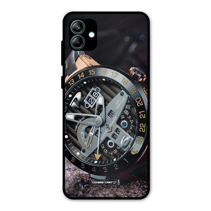 Designer Stylish Watch Metal Back Case for Galaxy A04