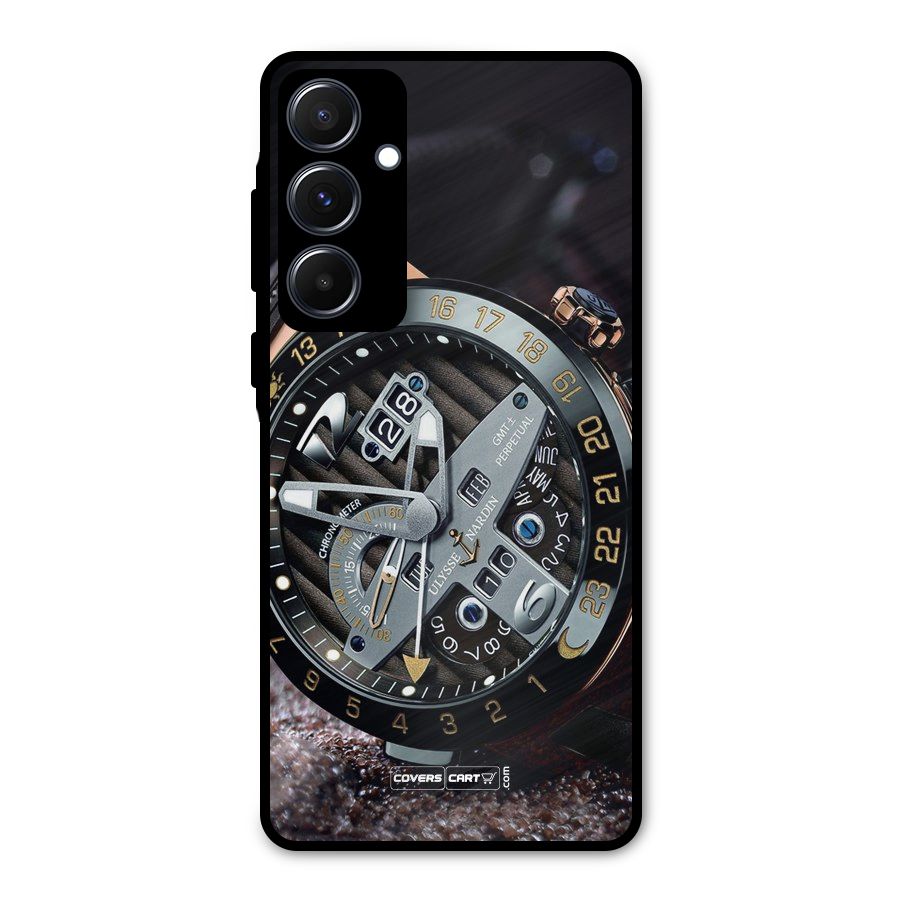 Designer Stylish Watch Metal Back Case for Galaxy A55