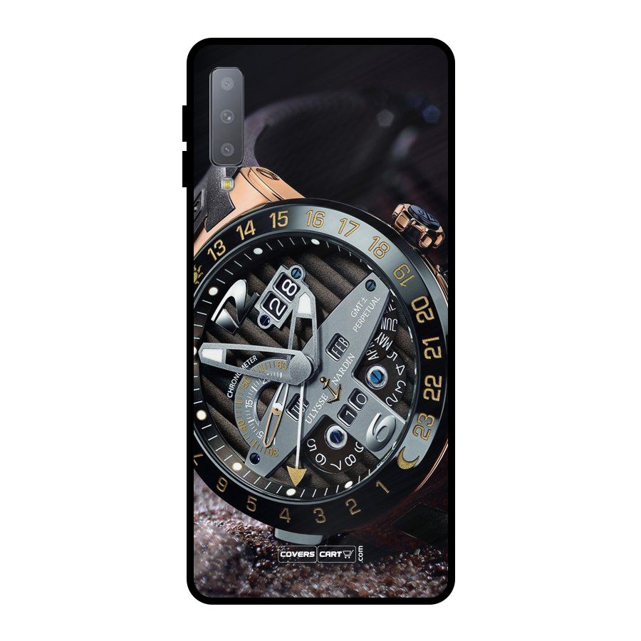 Designer Stylish Watch Metal Back Case for Galaxy A7 (2018)