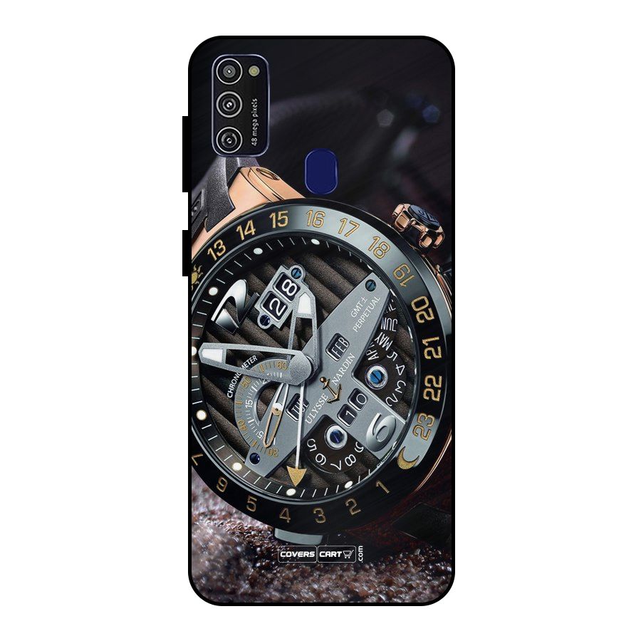 Designer Stylish Watch Metal Back Case for Galaxy M30s