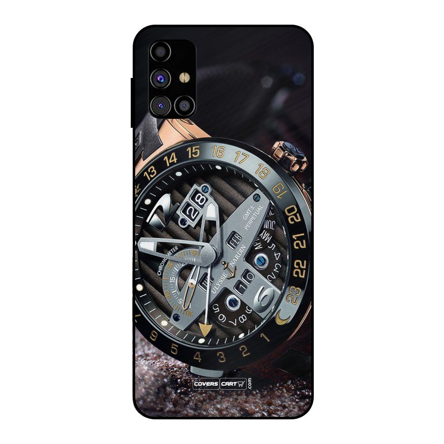 Designer Stylish Watch Metal Back Case for Galaxy M31s