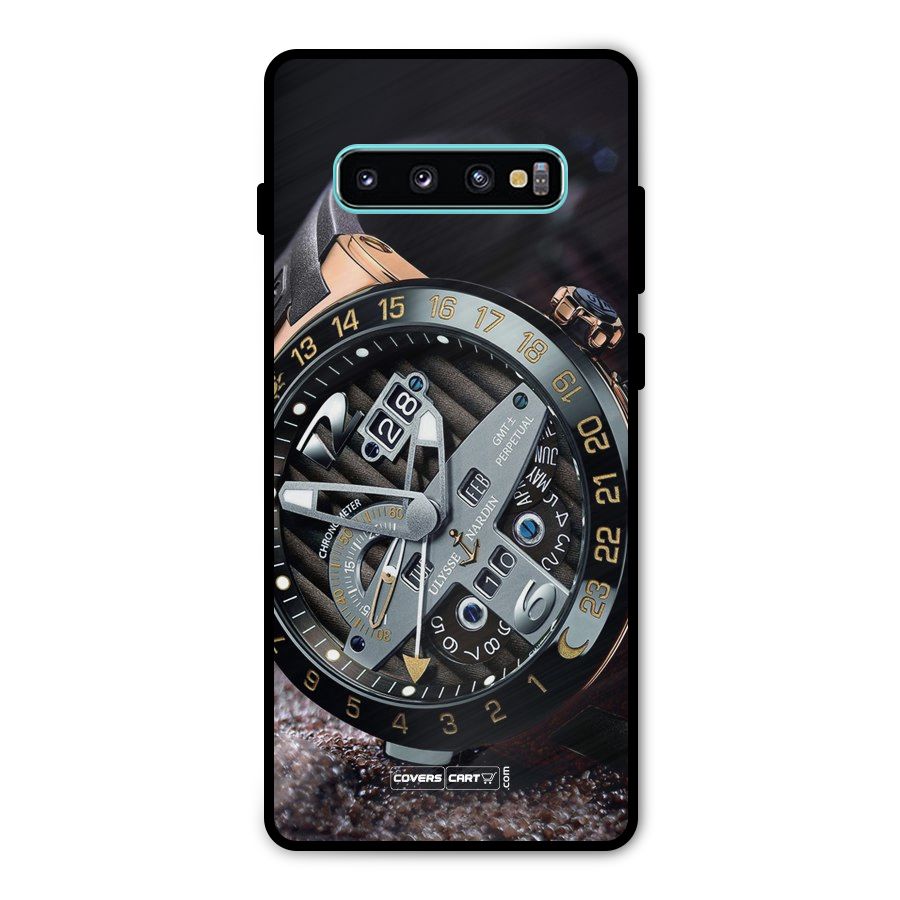 Designer Stylish Watch Metal Back Case for Galaxy S10 Plus