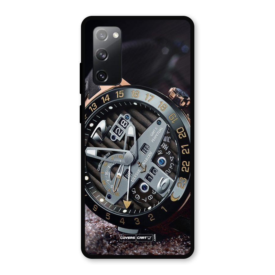 Designer Stylish Watch Metal Back Case for Galaxy S20 FE