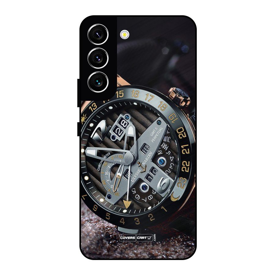 Designer Stylish Watch Metal Back Case for Galaxy S22 5G