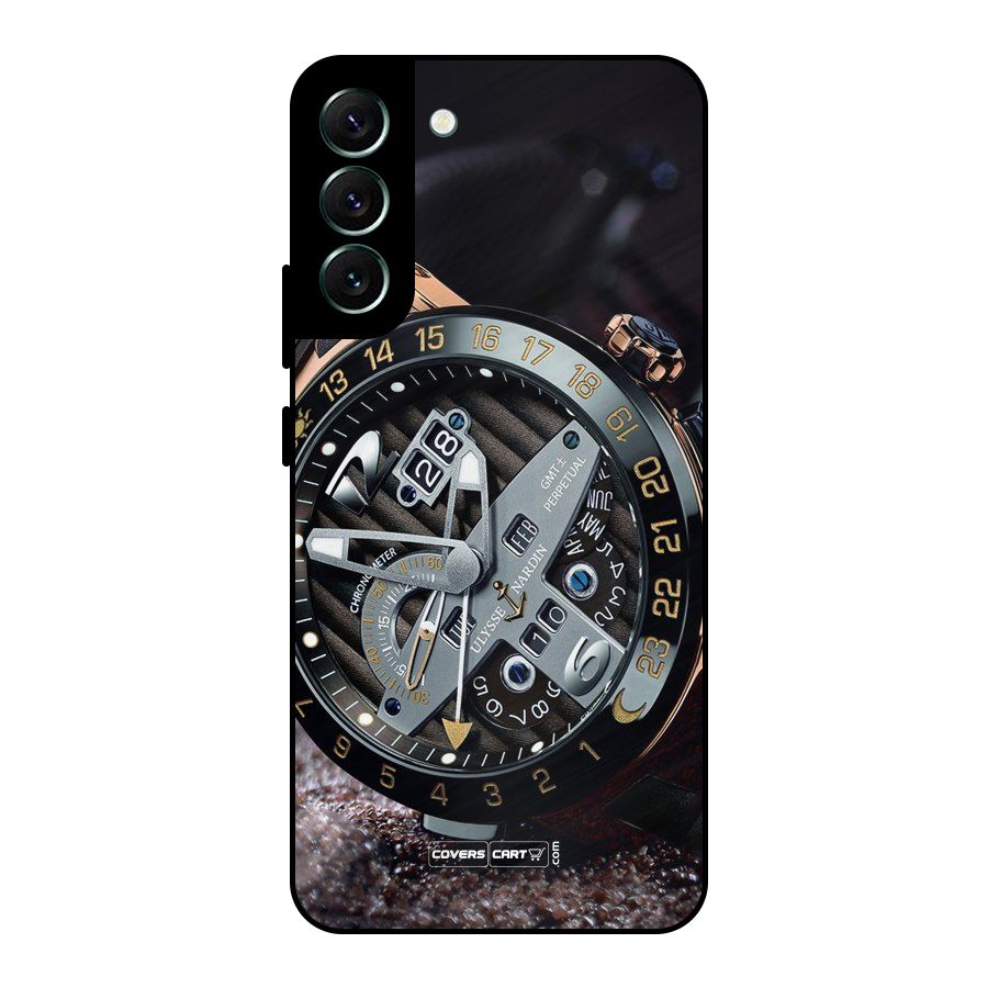 Designer Stylish Watch Metal Back Case for Galaxy S22 Plus 5G