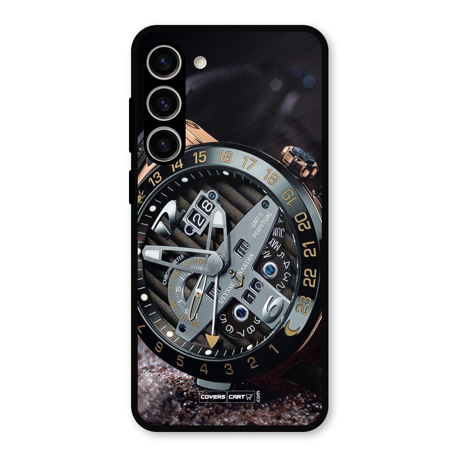 Designer Stylish Watch Metal Back Case for Galaxy S23 Plus