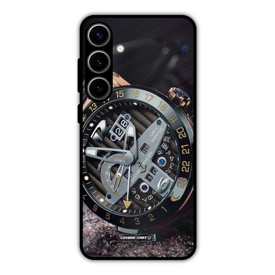 Designer Stylish Watch Metal Back Case for Galaxy S24 Plus