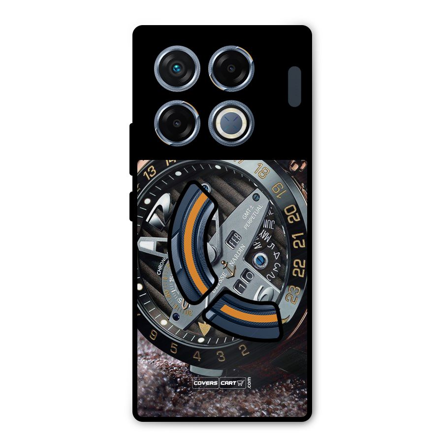 Designer Stylish Watch Metal Back Case for Infinix GT 20 Pro