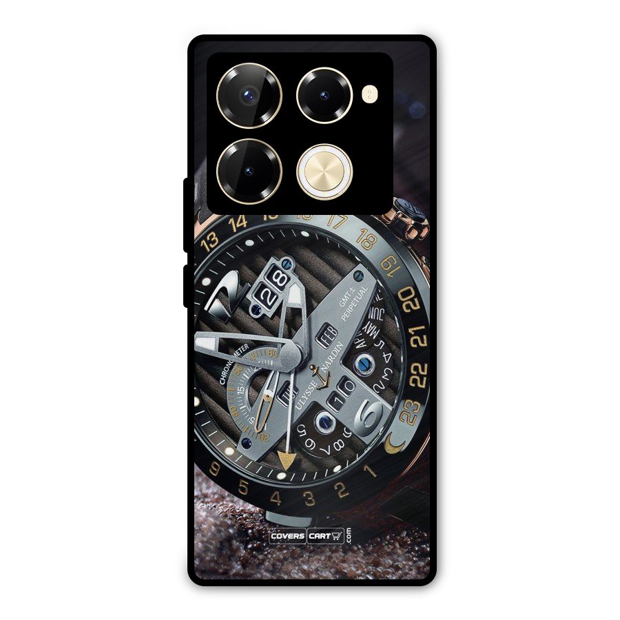Designer Stylish Watch Metal Back Case for Infinix Note 40 Pro Plus