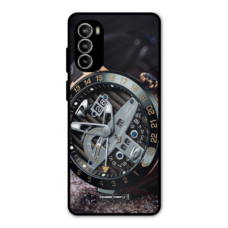 Designer Stylish Watch Metal Back Case for Moto G52