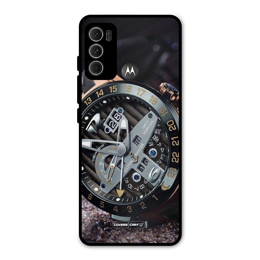 Designer Stylish Watch Metal Back Case for Moto G60