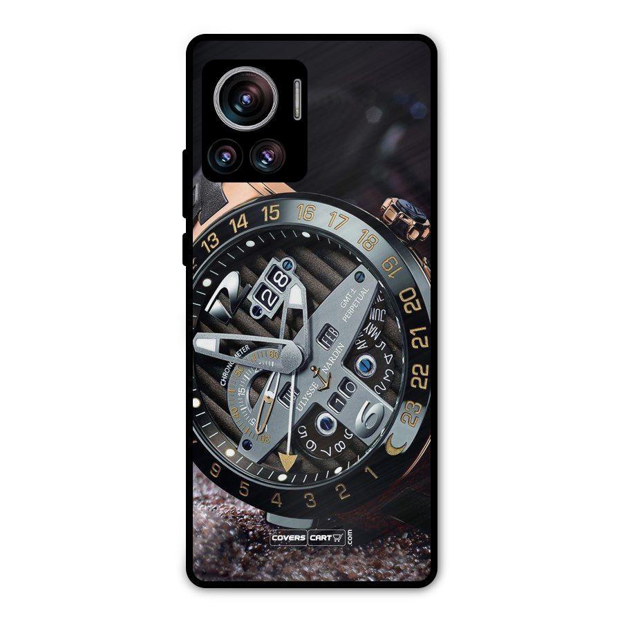 Designer Stylish Watch Metal Back Case for Motorola Edge 30 Ultra