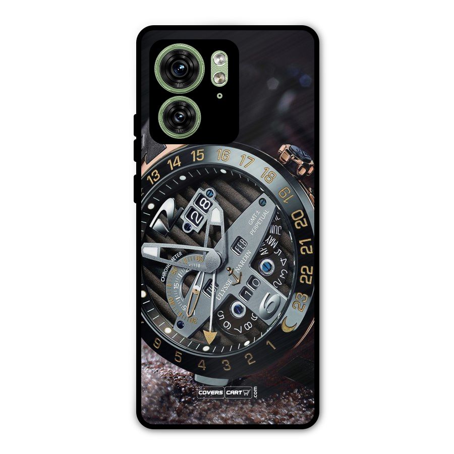 Designer Stylish Watch Metal Back Case for Motorola Edge 40 5G