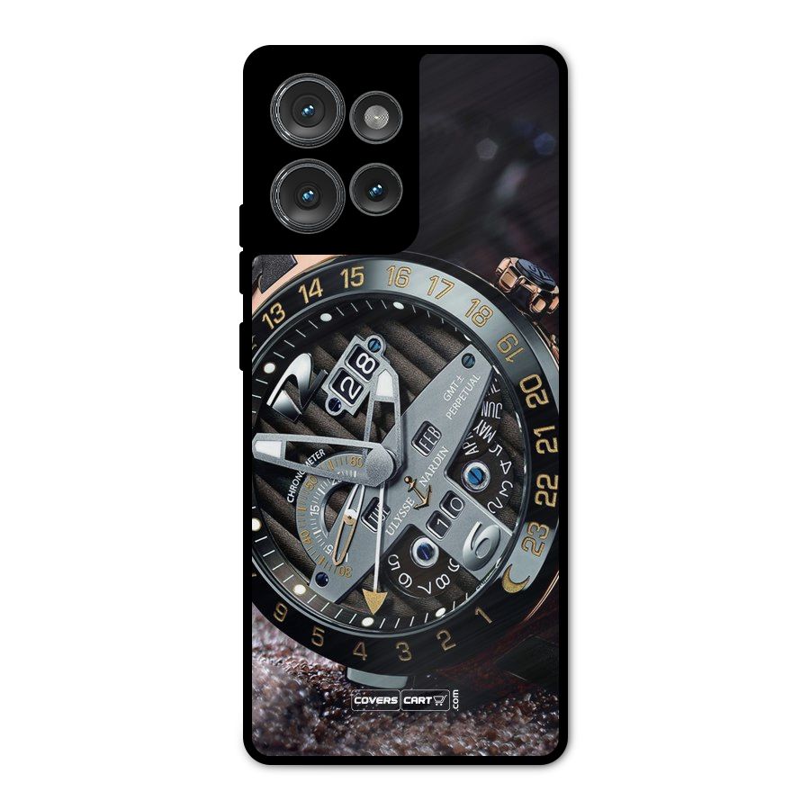 Designer Stylish Watch Metal Back Case for Motorola Edge 50