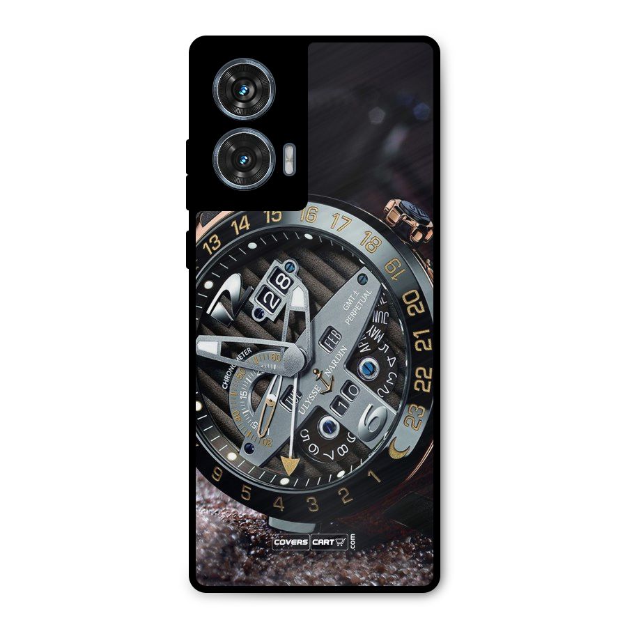 Designer Stylish Watch Metal Back Case for Motorola Edge 50 Fusion