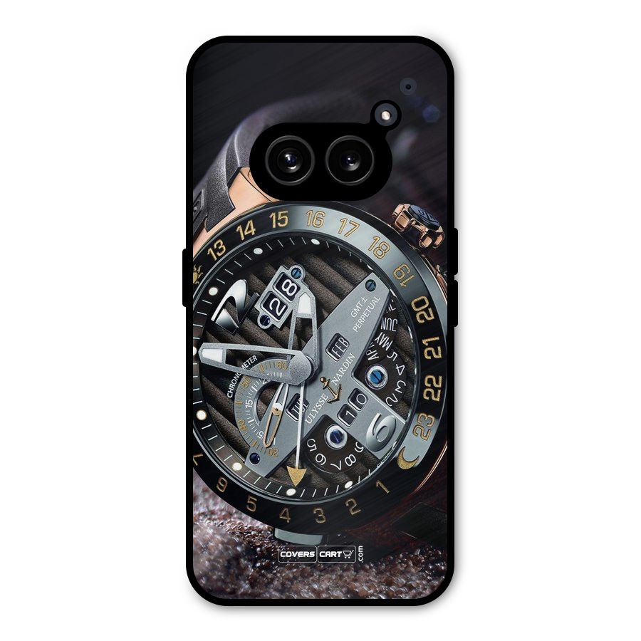 Designer Stylish Watch Metal Back Case for Nothing Phone 2a Plus