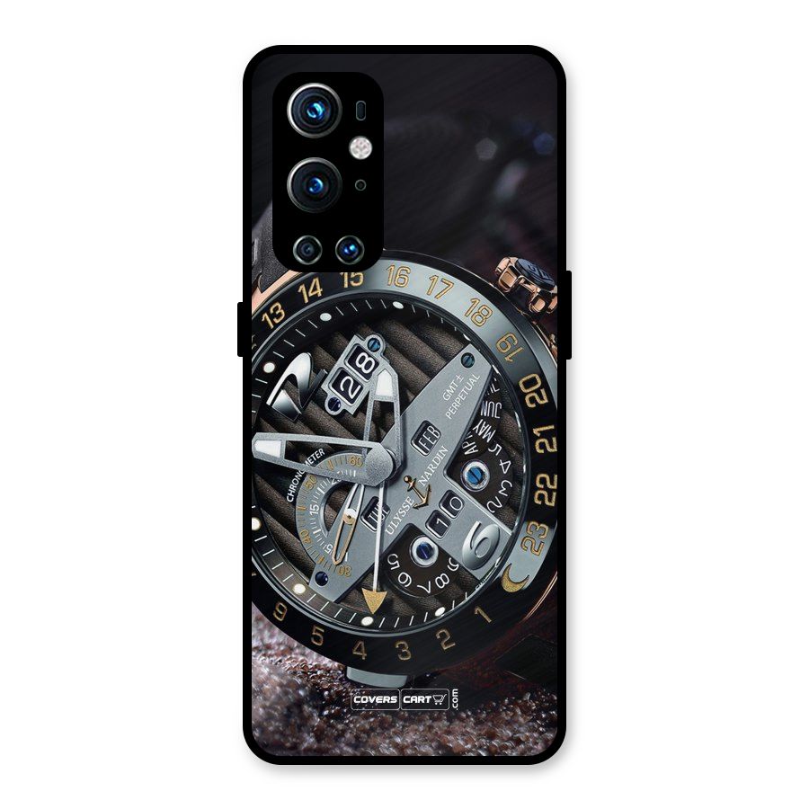 Designer Stylish Watch Metal Back Case for OnePlus 9 Pro
