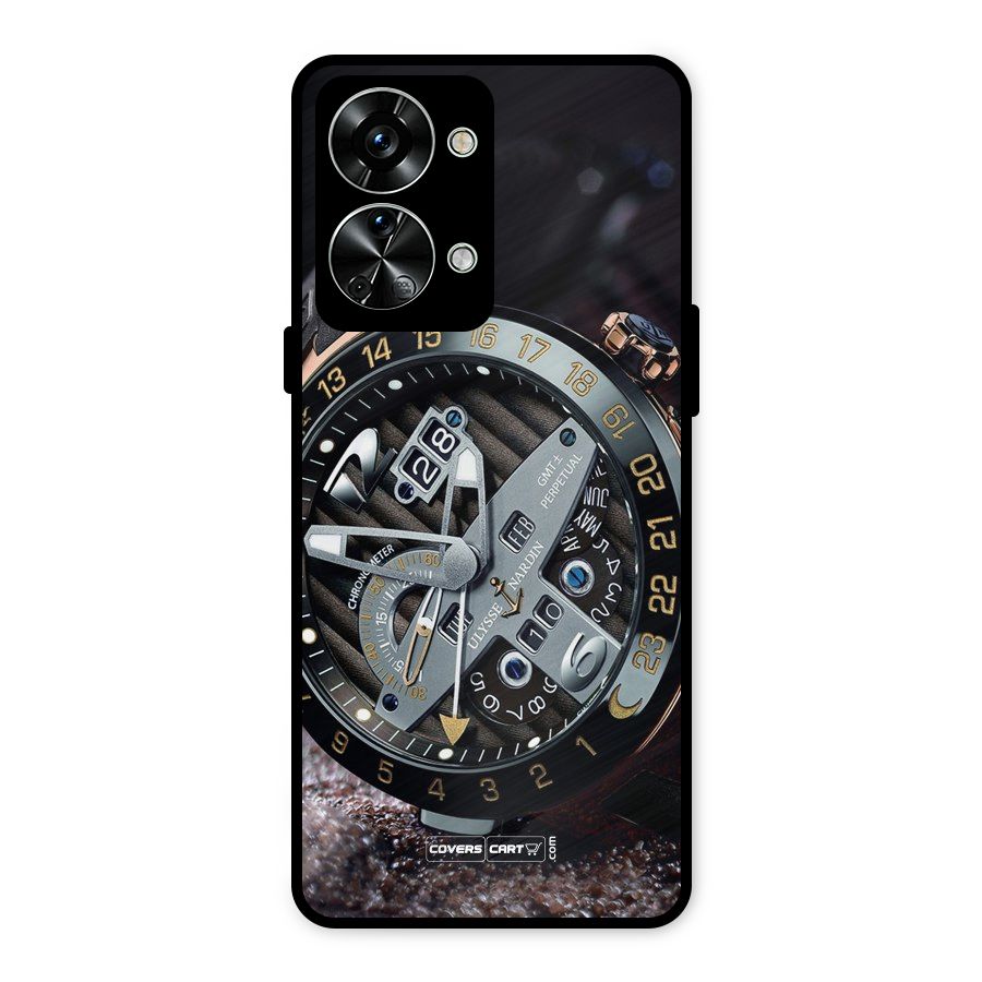 Designer Stylish Watch Metal Back Case for OnePlus Nord 2T