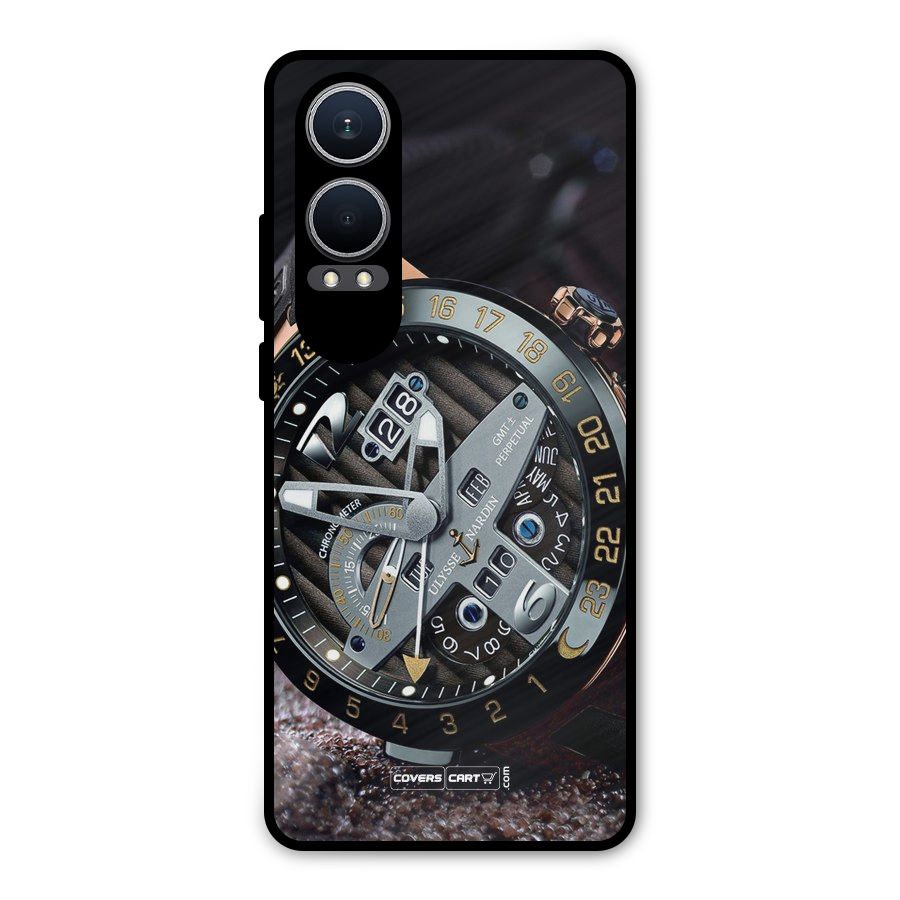 Designer Stylish Watch Metal Back Case for OnePlus Nord CE4 Lite