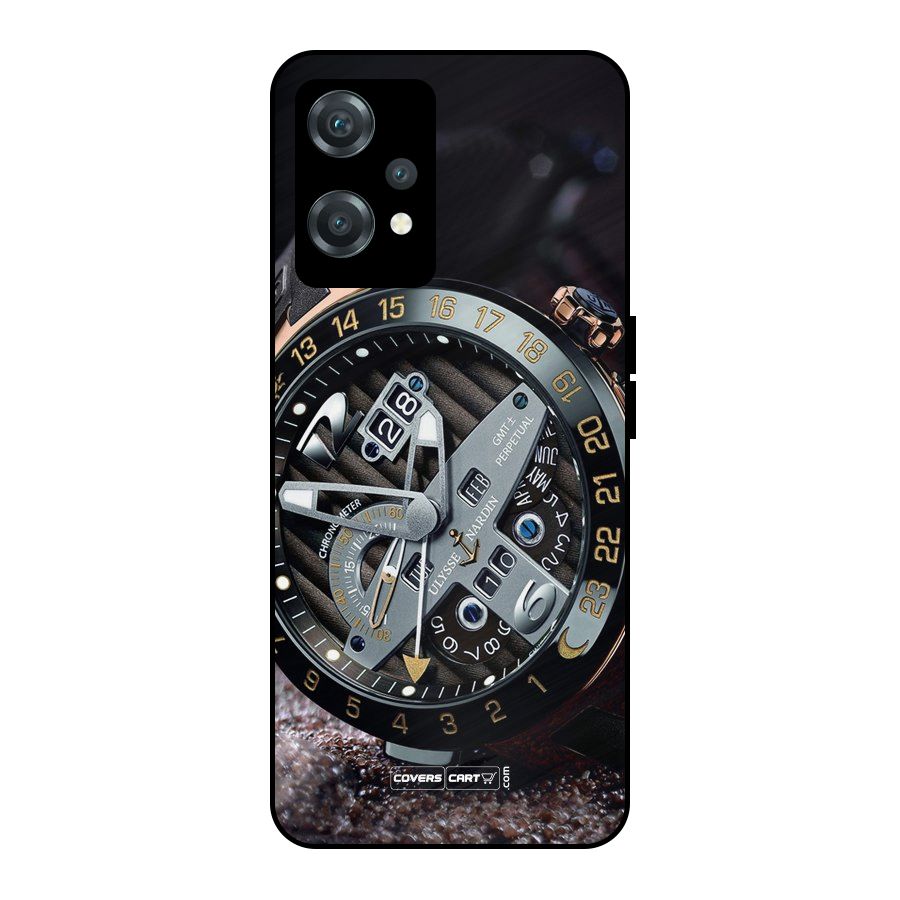 Designer Stylish Watch Metal Back Case for OnePlus Nord CE 2 Lite 5G