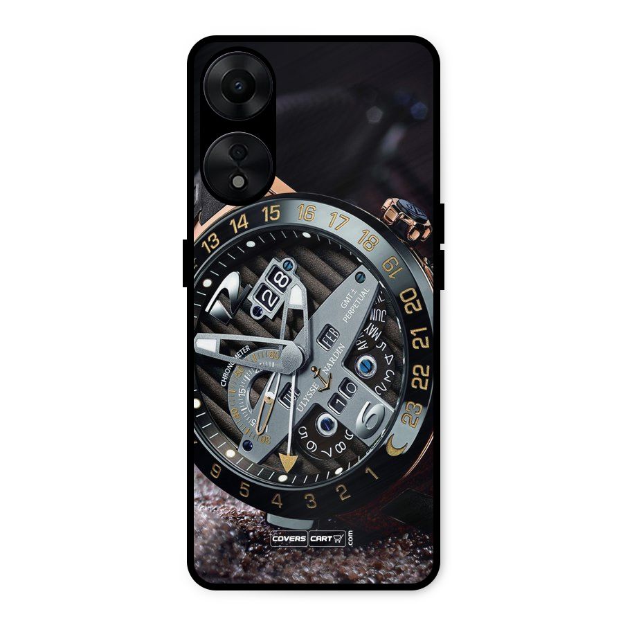 Designer Stylish Watch Metal Back Case for Oppo A78 5G