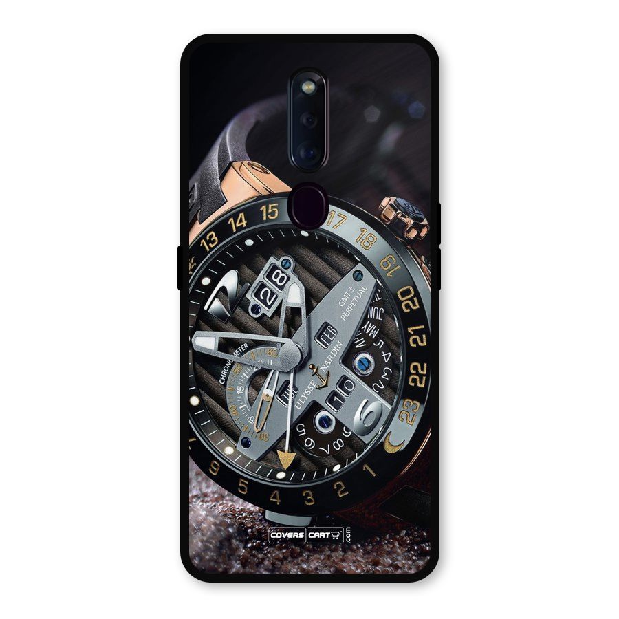 Designer Stylish Watch Metal Back Case for Oppo F11 Pro