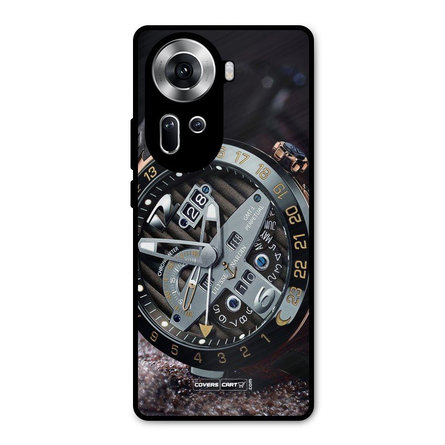 Designer Stylish Watch Metal Back Case for Oppo Reno11 5G