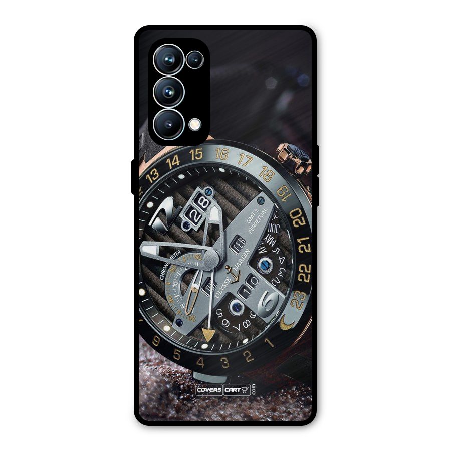 Designer Stylish Watch Metal Back Case for Oppo Reno5 Pro 5G