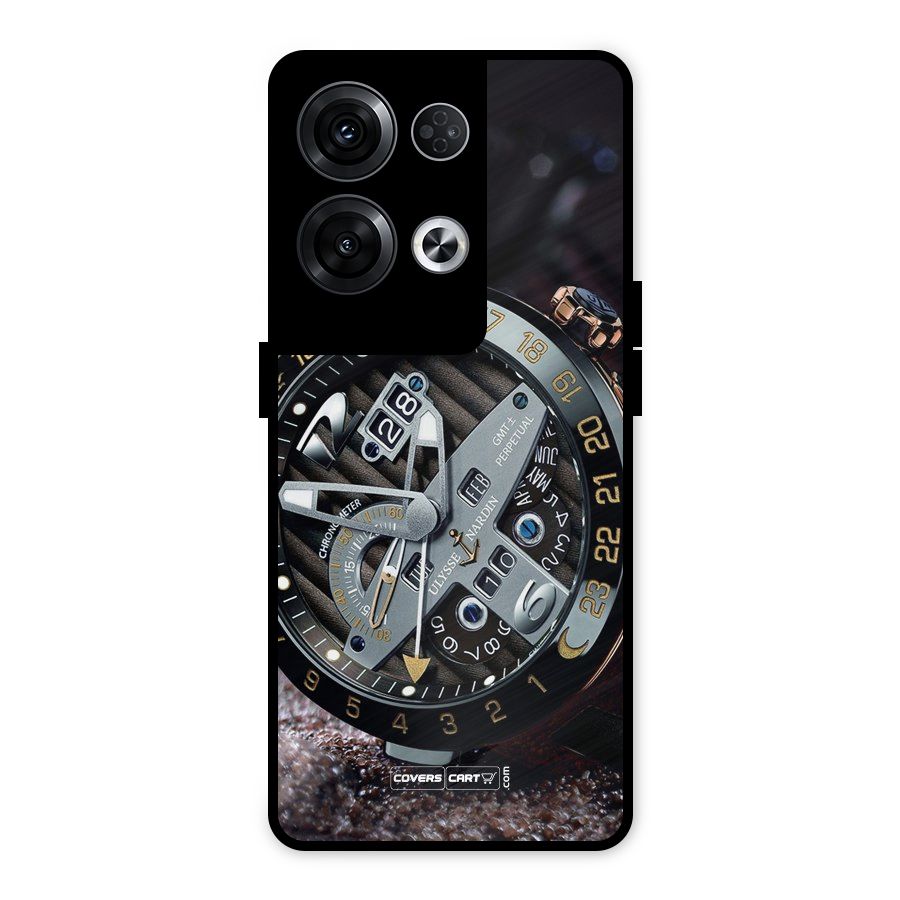 Designer Stylish Watch Metal Back Case for Oppo Reno8 Pro 5G