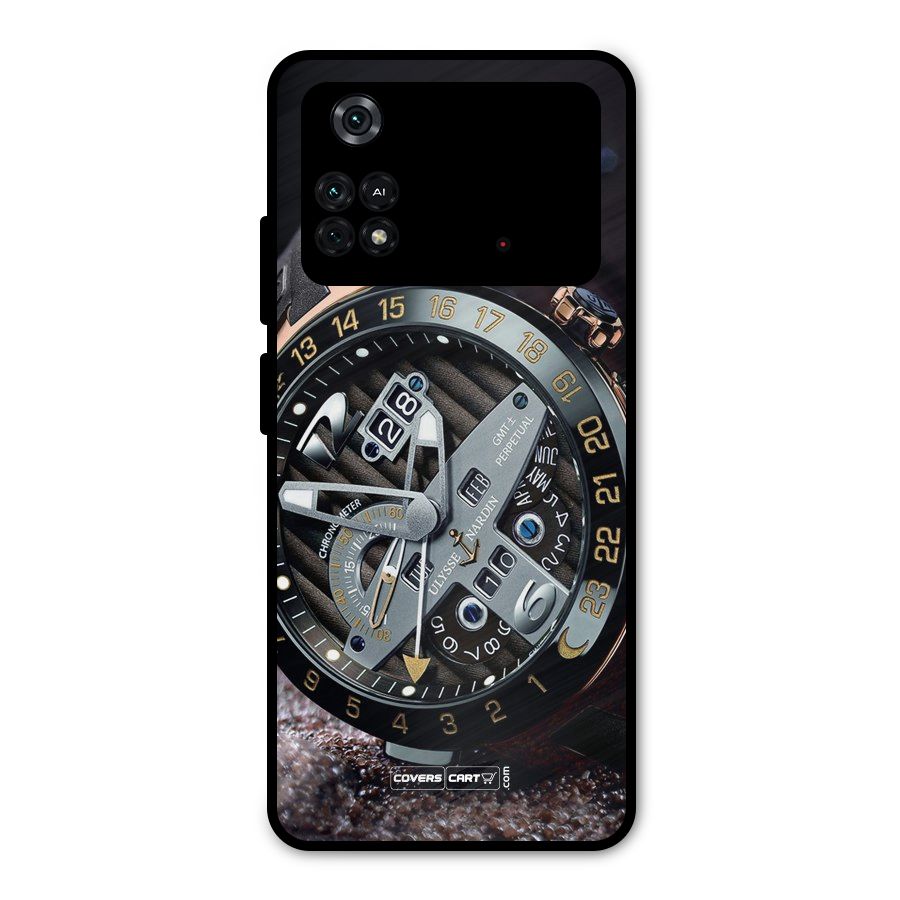 Designer Stylish Watch Metal Back Case for Poco M4 Pro 4G
