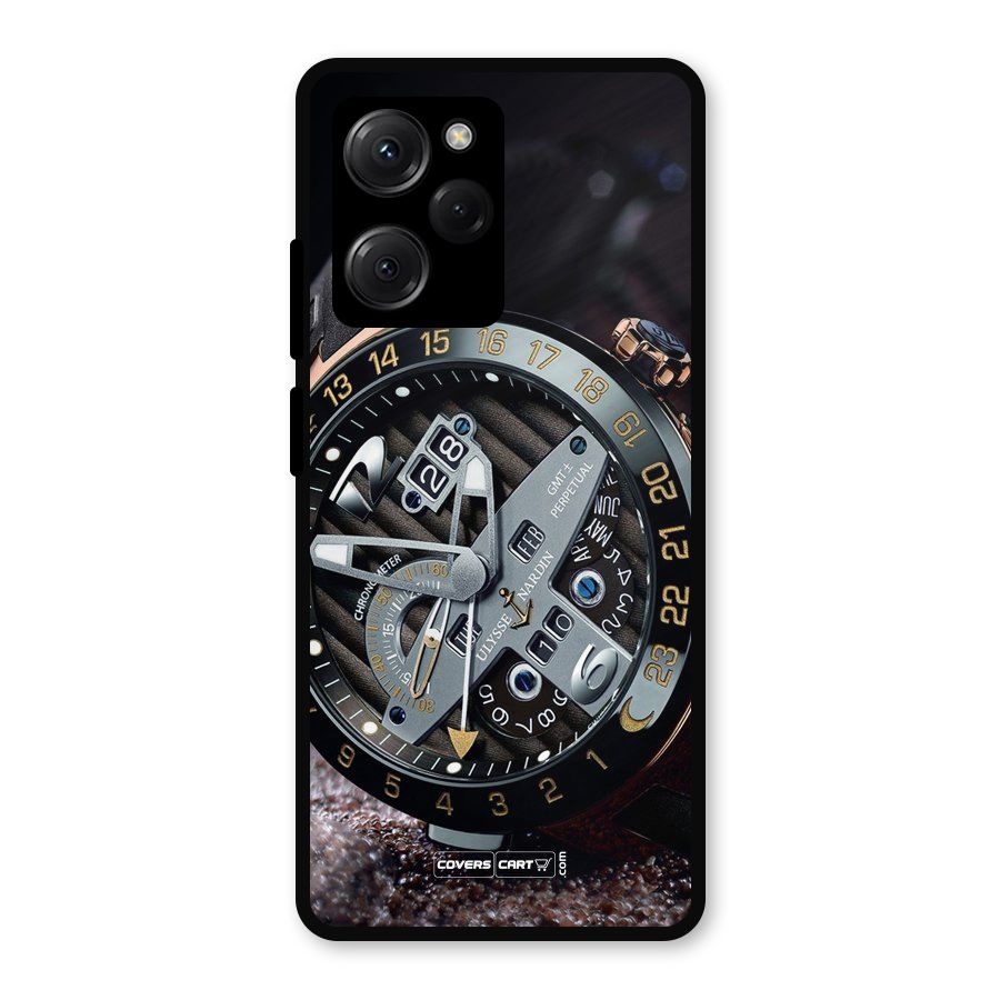 Designer Stylish Watch Metal Back Case for Poco X5 Pro