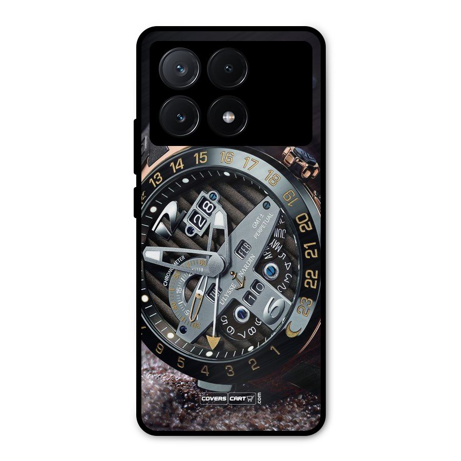 Designer Stylish Watch Metal Back Case for Poco X6 Pro