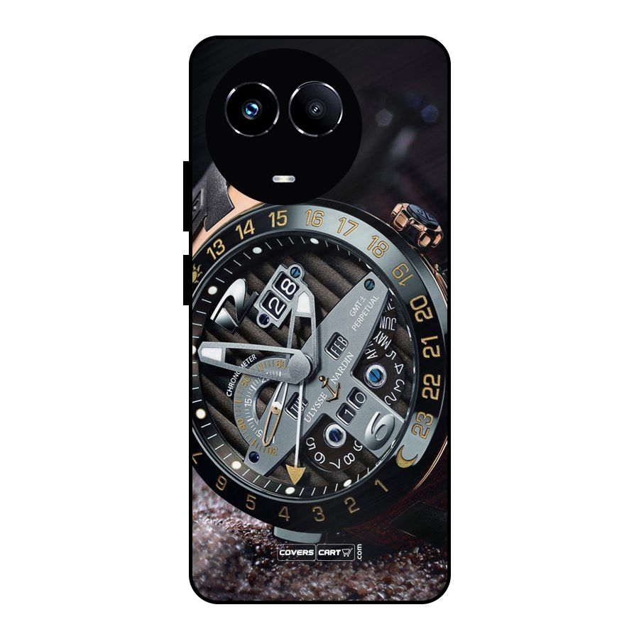 Designer Stylish Watch Metal Back Case for Realme 11X