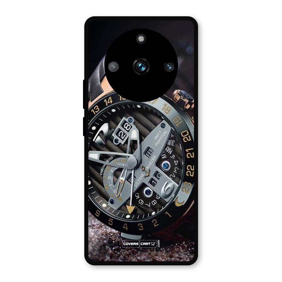 Designer Stylish Watch Metal Back Case for Realme 11 Pro