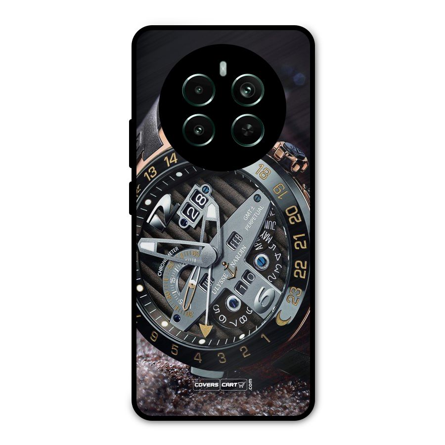 Designer Stylish Watch Metal Back Case for Realme 12 Pro Plus