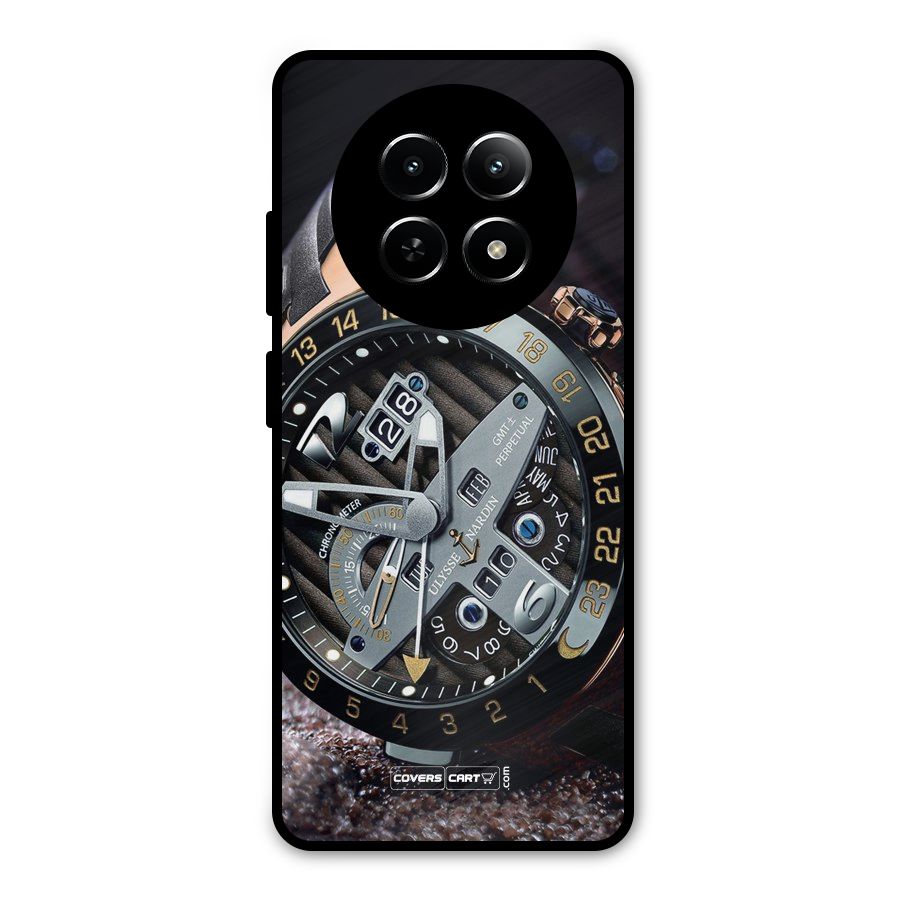 Designer Stylish Watch Metal Back Case for Realme 12x 5G