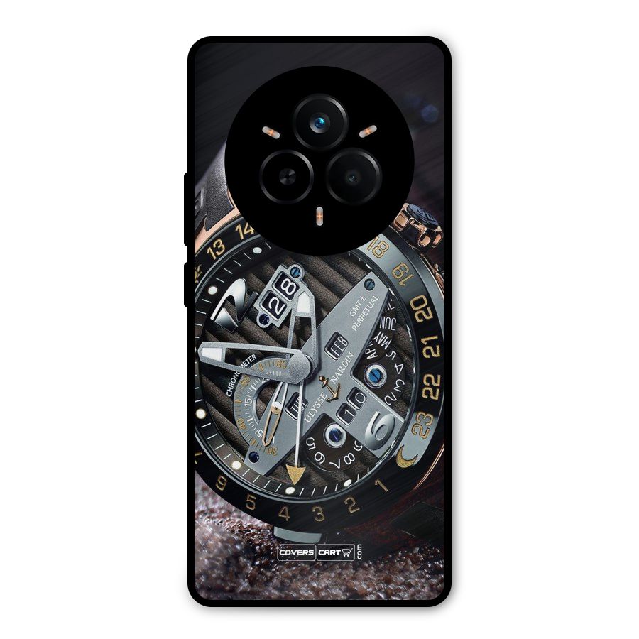 Designer Stylish Watch Metal Back Case for Realme 14 Pro