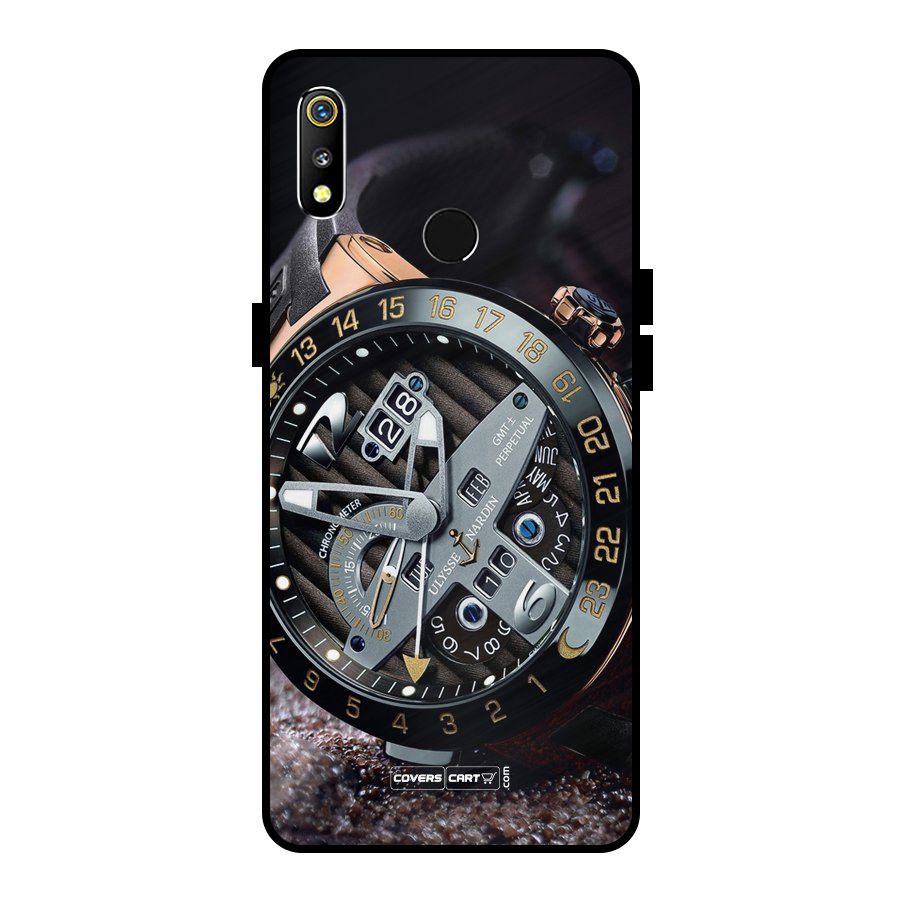 Designer Stylish Watch Metal Back Case for Realme 3i