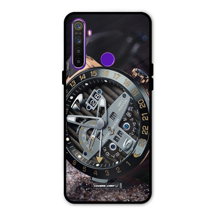 Designer Stylish Watch Metal Back Case for Realme 5