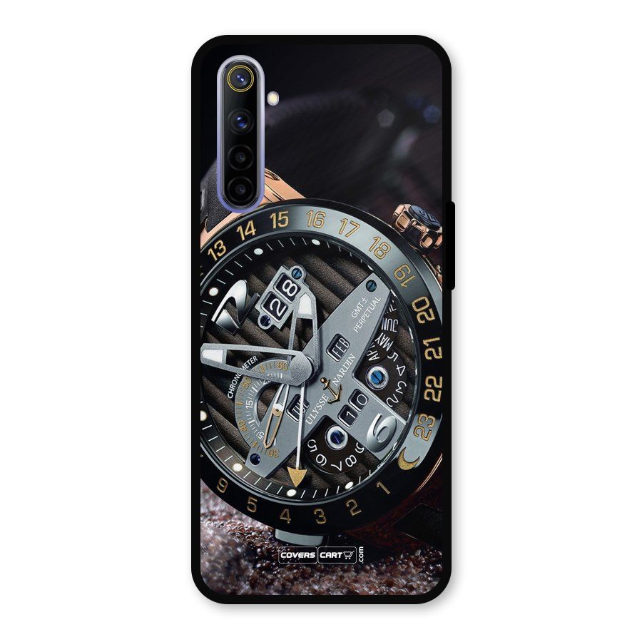 Designer Stylish Watch Metal Back Case for Realme 6