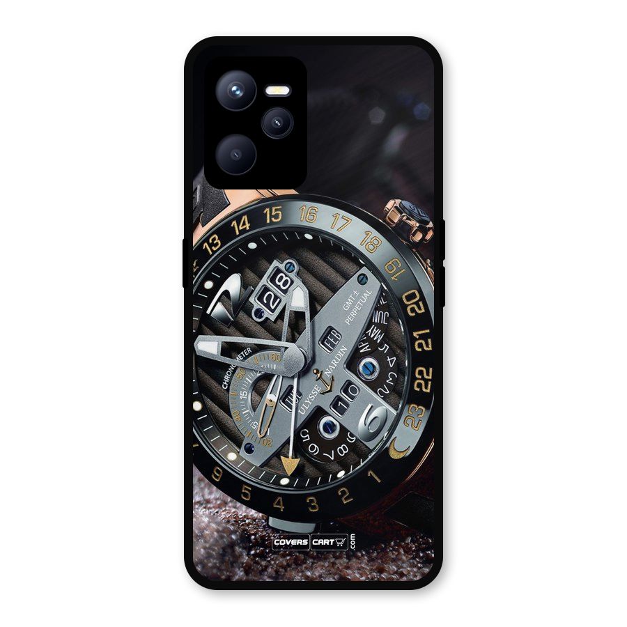 Designer Stylish Watch Metal Back Case for Realme C35