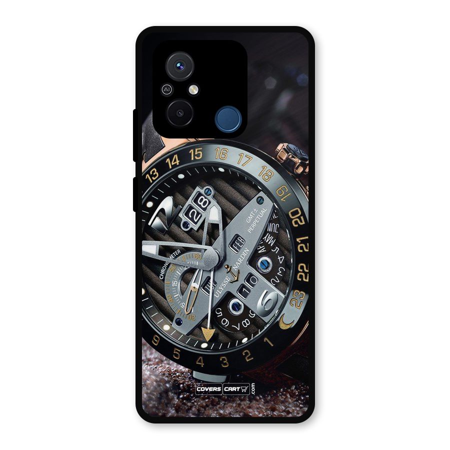 Designer Stylish Watch Metal Back Case for Redmi 12C