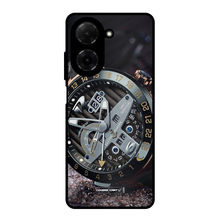 Designer Stylish Watch Metal Back Case for Redmi A5 4G