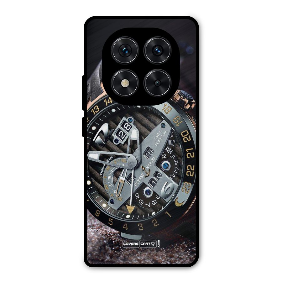 Designer Stylish Watch Metal Back Case for Redmi Note 14 Pro 5G