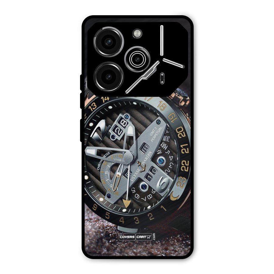 Designer Stylish Watch Metal Back Case for Tecno Pova 6 Pro