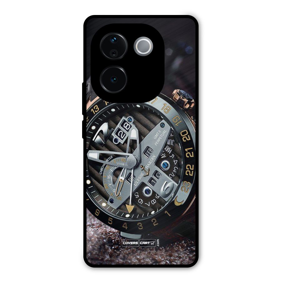 Designer Stylish Watch Metal Back Case for Vivo T3 Pro