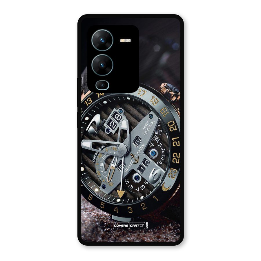 Designer Stylish Watch Metal Back Case for Vivo V25 Pro