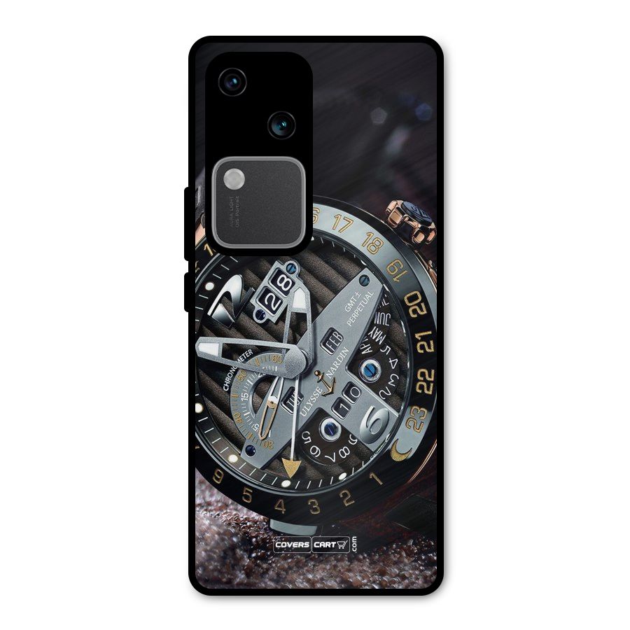 Designer Stylish Watch Metal Back Case for Vivo V30 Pro